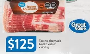 Oferta de Great Value - Tocino Ahumado por $125 en Walmart