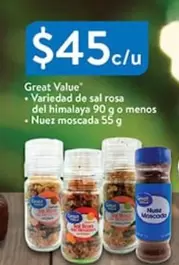 Oferta de Great Value - Variedad De Sal Rosa Del Himalaya por $45 en Walmart