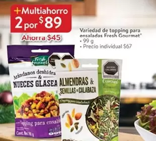 Oferta de Fresh - Variedad De Topping Para Ensaladas  Gourmet por $89 en Walmart