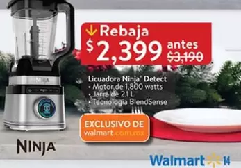 Oferta de Licuadora Ninja Detect por $2399 en Walmart