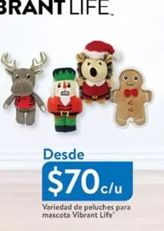 Oferta de Variedad De Peluches Para Mascota Vibrant Life por $70 en Walmart