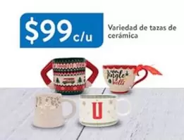 Oferta de Variedad De Tazas De Ceramica por $99 en Walmart