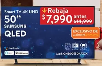 Oferta de Smart -  TV 4K UHD 50" por $7990 en Walmart