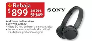 Oferta de Sony - Audifonos Inalámbricos WH-CH520 por $899 en Walmart