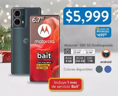 Oferta de Motorola - G85 5G Desbloqueado por $5999 en Walmart