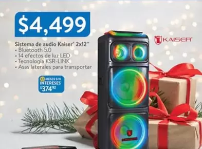 Oferta de Kaiser - Sistema De Audio  2x12" por $4499 en Walmart