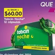 Oferta de Tabcin Noche - 12 Capsulas por $60 en Farmacia San Pablo