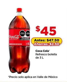 Oferta de Coca Cola - Refresco Botella por $45 en Bodega Aurrera