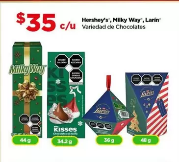 Oferta de Hershey's - Hershey’s, Milky Way, Larin por $35 en Bodega Aurrera