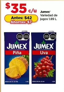 Oferta de Jumex - Variedad de jugos por $35 en Bodega Aurrera