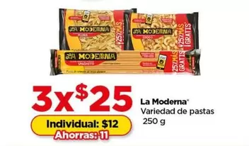 Oferta de La Moderna - Variedad De Pastas por $25 en Bodega Aurrera