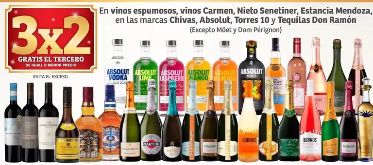 Oferta de Don Ramón - En Vinos Espumosos, Vinos Carmen, Nieto Senétiner, Estancia Mendoza, En Las Marcas Chivas, Absolut, Torres en Soriana Híper