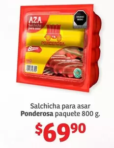 Oferta de Aza - Salchicha Para Asar Ponderosa Paquete por $69.9 en Soriana Híper