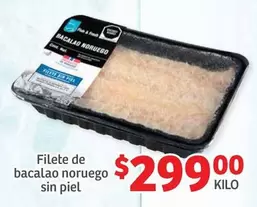 Oferta de Filete De Bacalao Noruego Sin Piel por $299 en Soriana Híper