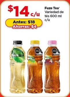 Oferta de Fuze Tea - Variedad De Tés 600 Ml por $14 en Bodega Aurrera