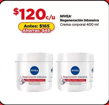 Oferta de Nivea - Regeneración Intensiva Crema Corporal por $120 en Bodega Aurrera