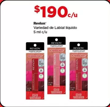 Oferta de Revlon - Variedad De Labial Líquido por $190 en Bodega Aurrera