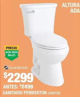 Oferta de Glacier Bay - Sanitario Pemberton por $2299 en The Home Depot