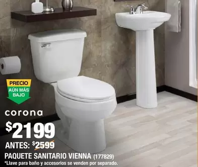 Oferta de Corona - Paquete Sanitario Vienna por $2199 en The Home Depot