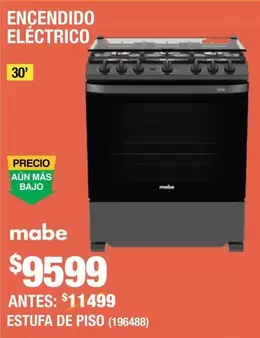 Oferta de Mabe - Estufa De Piso Encendido Electrico por $9599 en The Home Depot