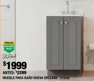 Oferta de St. Paul - Mueble Para Baño Nueva Orleans por $1999 en The Home Depot