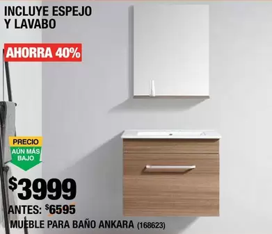 Oferta de Mueble Para Baño Ankara por $3999 en The Home Depot