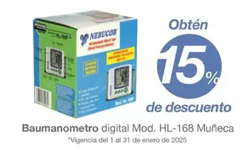 Oferta de Baumanometro Digital Mod. HL-168 Muneca en Soriana Mercado