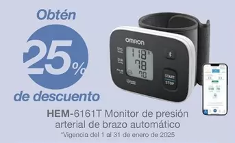 Oferta de Omron - HEM-6161T Monitor De Presión Arterial De Brazo Automático en Soriana Mercado