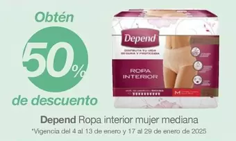 Oferta de Depend -  Ropa Interior Mujer Mediana en Soriana Mercado