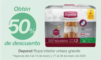 Oferta de Depend - Ropa Interior Unisex Grande en Soriana Mercado