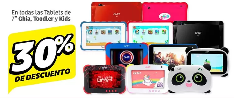 Oferta de Ghia - En Todas Las Tablets De 7 , Toddler Y Kids en Soriana Híper