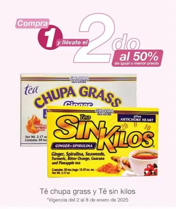 Oferta de 8 - Té Chupa Grass Y Té Sin Kilos en Soriana Híper