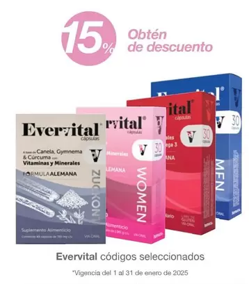 Oferta de Vital - Evervital Códigos Seleccionados en Soriana Híper