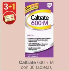 Oferta de Caltrate -  600+M 30 Tabletas en Soriana Híper