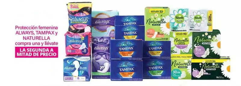 Oferta de Always/Tampax/Naturella - Protección Femenina en La Comer