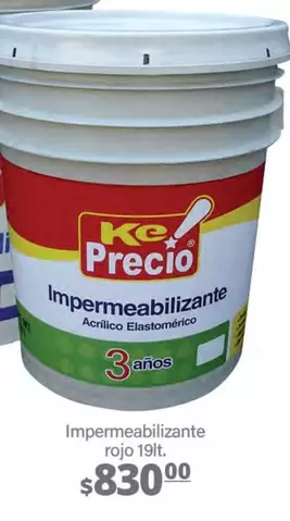 Oferta de Ke Precio - Impermeabilizante Rojo por $830 en La Comer