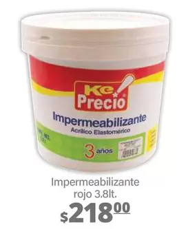 Oferta de Ke Precio - Impermeabilizante Rojo por $218 en La Comer