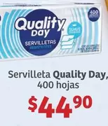 Oferta de Suave - Servilleta Quality Day 400 Hojas por $44.9 en Soriana Híper