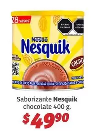 Oferta de Nestlé - Saborizante Nesquik Chocolate por $49.9 en Soriana Híper