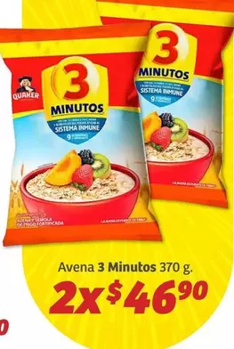 Oferta de Quaker - Avena 3 Minutos por $46.9 en Soriana Híper