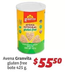 Oferta de Granvita - Avena  Gluten Free Bote por $55.5 en Soriana Híper