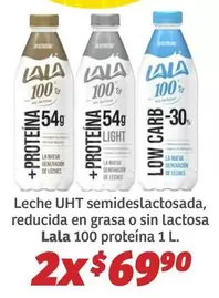 Oferta de Lala - Leche UHT Semideslactosada, Reducida En Grasa O Sin Lactosa por $69.9 en Soriana Híper