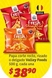 Oferta de Valley Foods - Papa Corte Recto, Rizado O Delgado por $38.9 en Soriana Híper