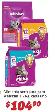 Oferta de Whiskas - Alimento Seco Para Gato por $104.9 en Soriana Híper