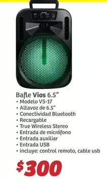 Oferta de Vios - Bane  6.5" por $300 en Soriana Híper