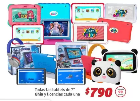 Oferta de Action - Todas Las Tablets De 7" Ghia Y Licencias Cada Una por $790 en Soriana Híper