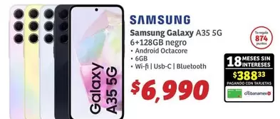 Oferta de Galaxy -  A35 5G por $6990 en Soriana Híper