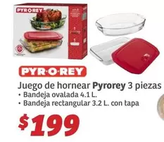 Oferta de Pyr-o-Rey - Juego De Hornear Pyrorey 3 Piezas por $199 en Soriana Híper