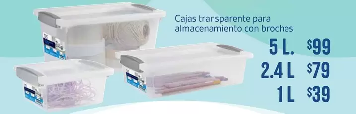 Oferta de Cajas Transparente Para Almacenamiento Con Broches por $99 en Soriana Híper