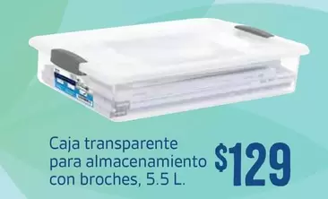 Oferta de Caja Transparente Para Almacenamiento Con Broches por $129 en Soriana Híper